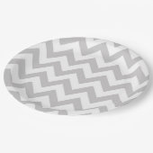 シェブロンの灰色の紙皿 ペーパープレート (アングル)