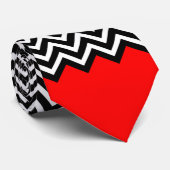 シェブロンの珍しく赤く白くおよび黒いジグザグ形 ネクタイ (ロール)