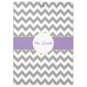 シェブロンの紫色および灰色のストライプのなクリップボード クリップボード (裏面)