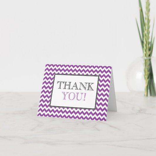 シェブロンの紫色及び白いサンキューカード サンキューカード (正面)