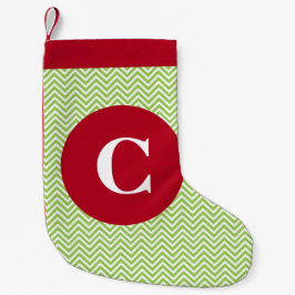 シェブロンの緑および赤い期首在庫量 スモールクリスマスストッキング