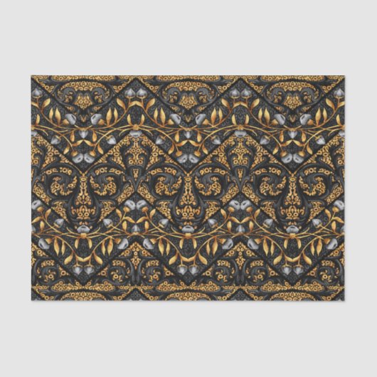 シェブロンの花のペイズリーの線条細工のジグザグ形の花 薄葉紙 (正面)