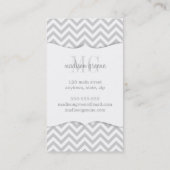 シェブロンの薄い灰色のジグザグ形のパーソナライズなモノグラム 名刺 (裏面)