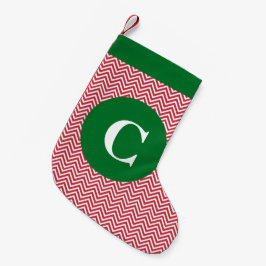シェブロンの赤いおよび緑の期首在庫量 スモールクリスマスストッキング