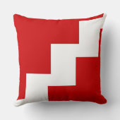 シェブロンの赤と白のトスの枕 クッション (裏面)