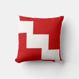 シェブロンの赤と白のトスの枕 クッション