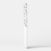 シェブロンの銀製の白いパーソナライズ Case-Mate iPhoneケース (裏面 / 右)