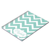 シェブロンの青および白いパーソナライズなノート ノートブック (左側)