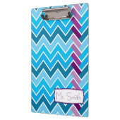 シェブロンの青および紫色のストライプのなクリップボード クリップボード (左)