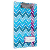 シェブロンの青および紫色のストライプのなクリップボード クリップボード (右)