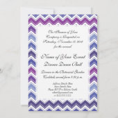 シェブロンの青および紫色の種族のジグザグパターン 招待状 (裏面)