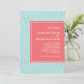 シェブロンの青く、珊瑚の結婚式招待状 招待状 (スタンド正面)