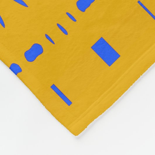 シェブロンの黄色および青の種族のデザイン フリースブランケット (角)