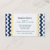 シェブロンの黄色く青いレトロのお母さんのテレホンカード 名刺 (裏面)