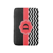 シェブロンの黒い珊瑚の敷物 バスマット (正面縦)