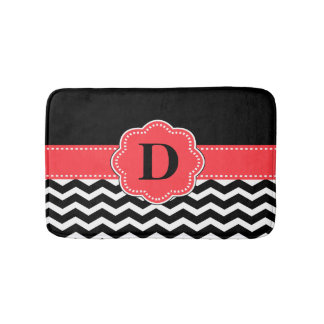 シェブロンの黒い珊瑚の敷物 バスマット