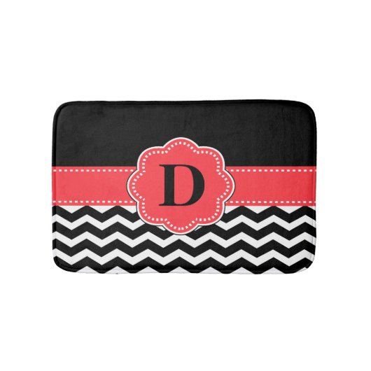 シェブロンの黒い珊瑚の敷物 バスマット (正面)