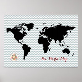 シェブロンの黒人世界地図 ポスター