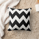 シェブロンはっきりしたジグザグパターン白黒 クッション (ブランケット)