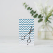 シェブロンは理容師または美容師の名刺をせん断します 名刺 (スタンド正面)