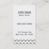 シェブロンは理容師または美容師の名刺をせん断します 名刺 (裏面)