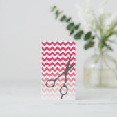 シェブロンは理容師または美容師の名刺をせん断します 名刺 (スタンド正面)