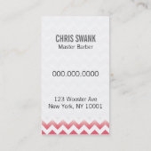 シェブロンは理容師または美容師の名刺をせん断します 名刺 (裏面)