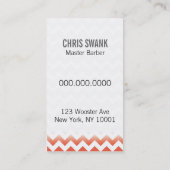 シェブロンは理容師または美容師の名刺をせん断します 名刺 (裏面)