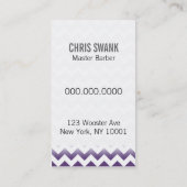 シェブロンは理容師または美容師の名刺をせん断します 名刺 (裏面)