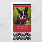 シェブロンは%PIPE%の休日の写真カードを縞で飾ります シーズンカード (正面/裏面)