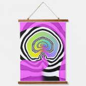 シェブロンらせん状ライン系列3 吊り下げ型タペストリー (正面)