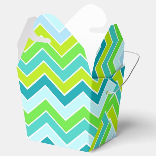 シェブロンアクアティール（緑がかった色）グリーンサンプルギフトボックス フェイバーボックス (オープン)