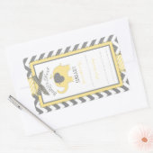 シェブロンイエローエレファントブックプレートラベル 長方形シール (封筒)