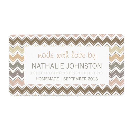 シェブロンエレガント自家製キャニングベーキングギフト ラベル (正面)