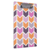 シェブロンオレンジ紫色のピンクの幾何学的なパターン クリップボード (右)