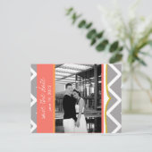 シェブロンカスタム – 日付を保存する – コーラルタンゲリン 案内ポストカード (スタンド正面)