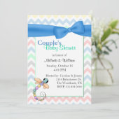 シェブロンカラフルカップルの赤ちゃんシャワー招待状 招待状 (スタンド正面)