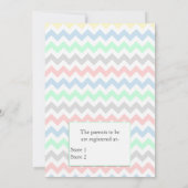 シェブロンカラフルカップルの赤ちゃんシャワー招待状 招待状 (裏面)