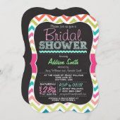 シェブロンカラフルシャルボードルックブライダルシャワー 招待状 (正面/裏面)
