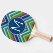 シェブロンカラフルパターンカスタムモノグラム 卓球ラケット (横)