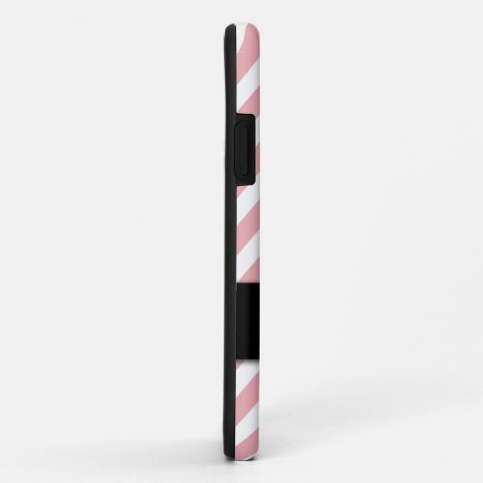 シェブロンガーリーで、パーソナライズな珊瑚のピンクのパターン Case-Mate iPhoneケース (裏面/右)