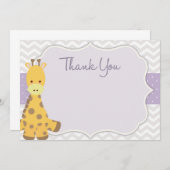 シェブロンキリン赤ちゃんシャワーサンキューカード サンキューカード (正面/裏面)