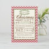 シェブロンクリスマスパーティの招待状 招待状 (スタンド正面)
