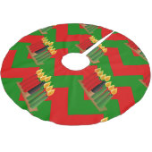 シェブロンクワンザクリスマスクリスマスツリースカート ブラッシュドポリエステルツリースカート (アングル)