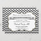 シェブロングモダンレーシルバーブライダルシャワー招待状 招待状 (正面/裏面)