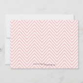 シェブロンシック5写真卒業発表ピンク 招待状 (裏面)