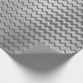 シェブロンシルバーグレストライプーのラインジグザグルクス ラッピングペーパー (角)