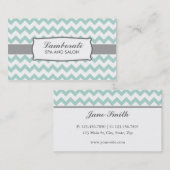 シェブロンジグザグパターンエレガント緑グルーポン 名刺 (正面/裏面)