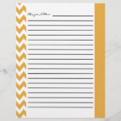 シェブロンストライプのジグザグレシピシート – 黄 (裏面)