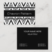 シェブロンストライプブラックアンドホワイトシェブロンストライプ 名刺 (正面/裏面)